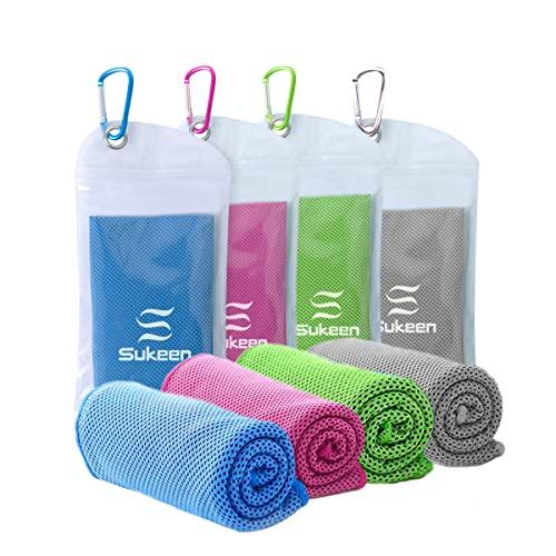 [4 Pack] Cooling Towel (40"x12"),Ice Towel,Soft Breathable Chilly Towel,Microfiber Towel for Yoga,Sport,Running,Gym,Workout,Camping,Fitness,Workout & More Activities