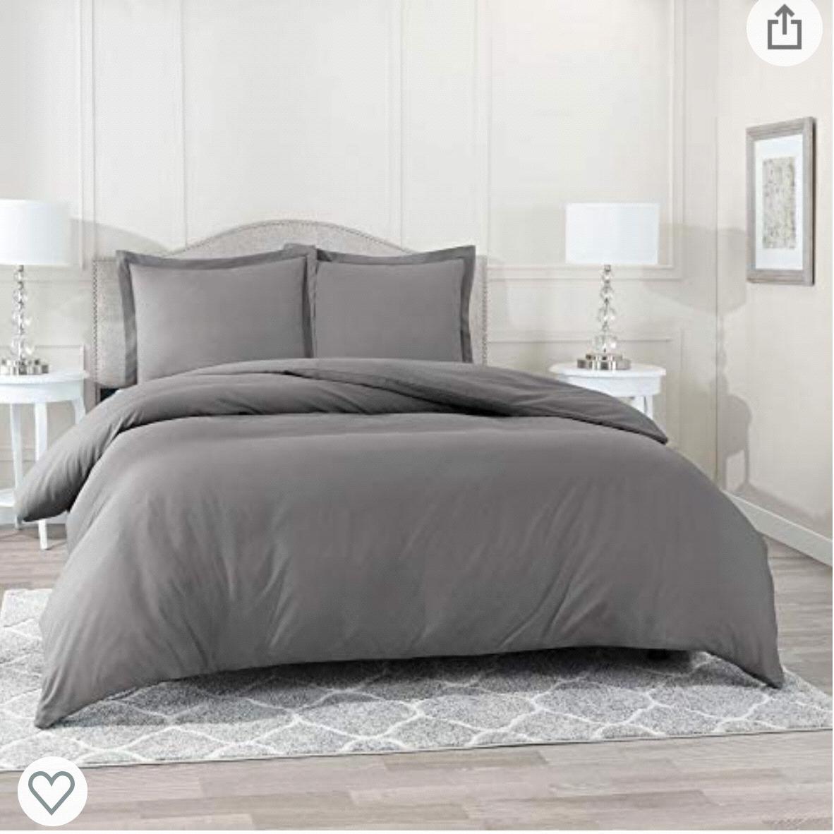 King Nestl Bedding Charcoal Gray Microfiber Duvet Cover Set