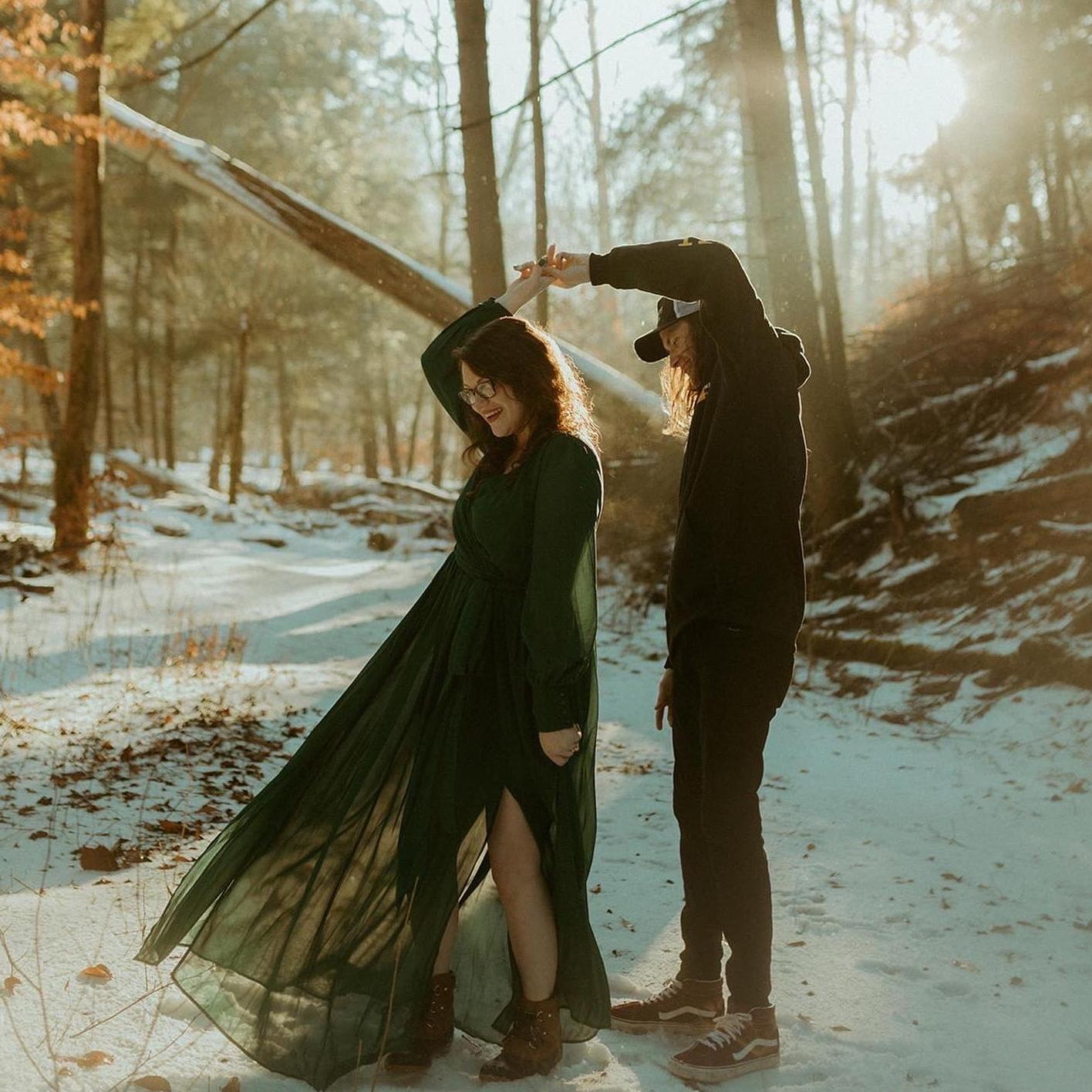 Engagement Photos from Hocking Hills in Feb 2022