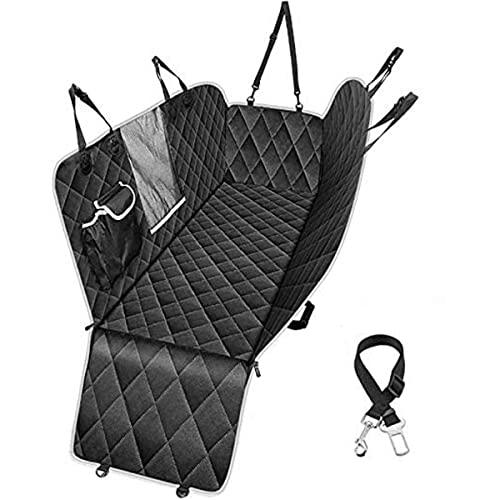 UPODA Dog Seat Covers with Mesh Visual Window, Waterproof Nonslip Pet Seat Cover Hammock with Dog Seat Belts & Storage Pockets for Cars