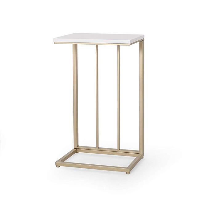 Christopher Knight Home 307647 Baywinds Modern Glam C Side Table, Set of 2, White and Champagne Gold