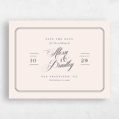 Black Typography Wedding Save the Date - Loren Landscape
