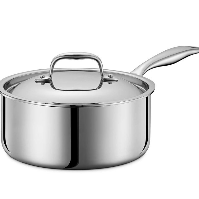LEGEND COOKWARE 5-Ply Stainless Steel 3-Quart Sauce Pan with Lid - Induction Compatible, Oven Safe 800°F - Non-Toxic, No Coatings - Even Heating, Won't Warp - Built to Last Generations