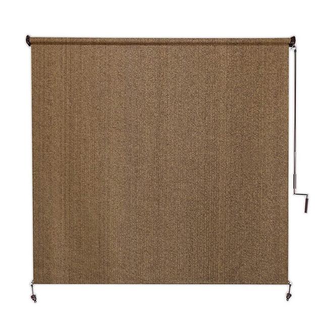 Coolaroo 460075 Wand-Operated Roller Shade, 8' x 8', Walnut