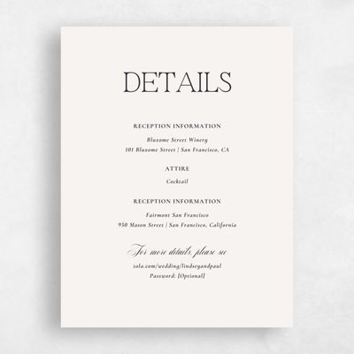 Light Oatmeal, Beige Wedding Enclosure - Kendall