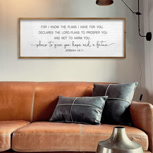 TQianJiang Jeremiah 29:11 Wall Art Bible Verse 32"x12" For I Know The Plans I Have For You Sign Large Christian Scripture Blessing Hanging Decoration (Wood