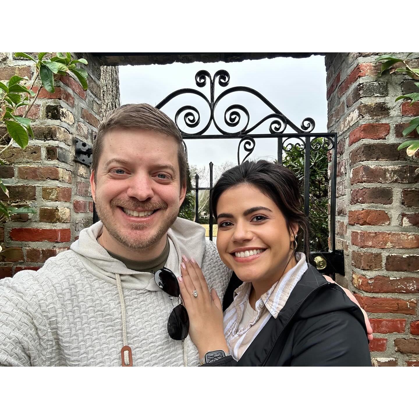 Right after we got engaged in Charleston, SC!