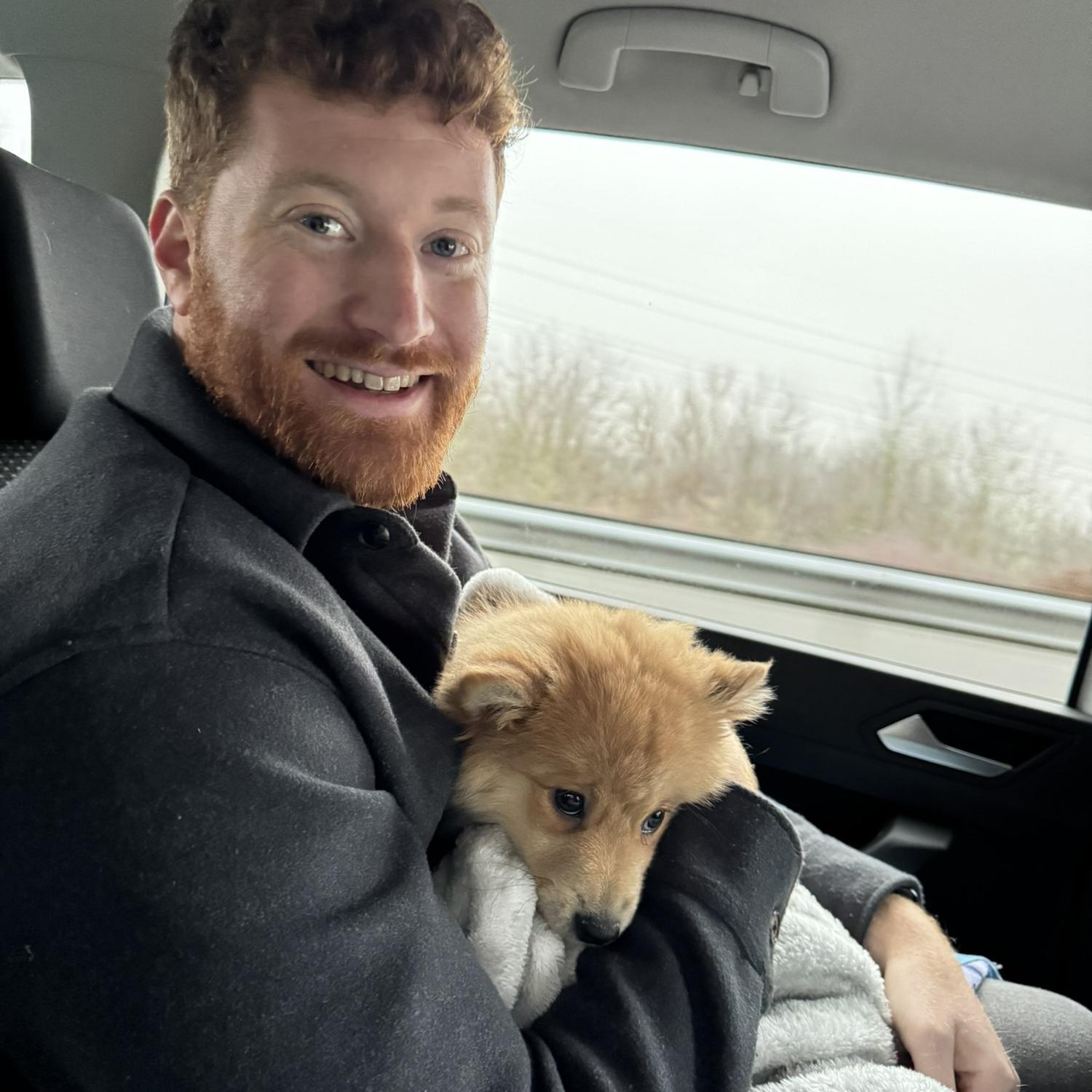 After the trip to Florida we went to France. Drove all the way up north to pick up this little buddy. Meet Windy.