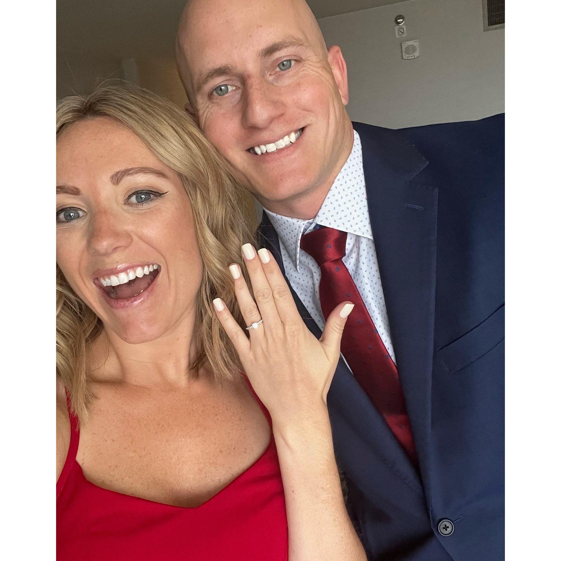 The day he popped the question!