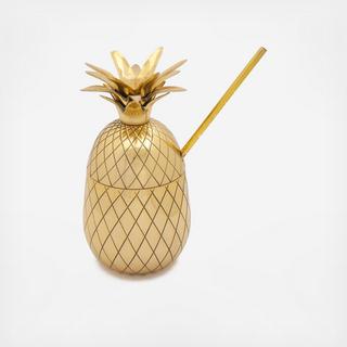 Large Pineapple Tumbler with Straw