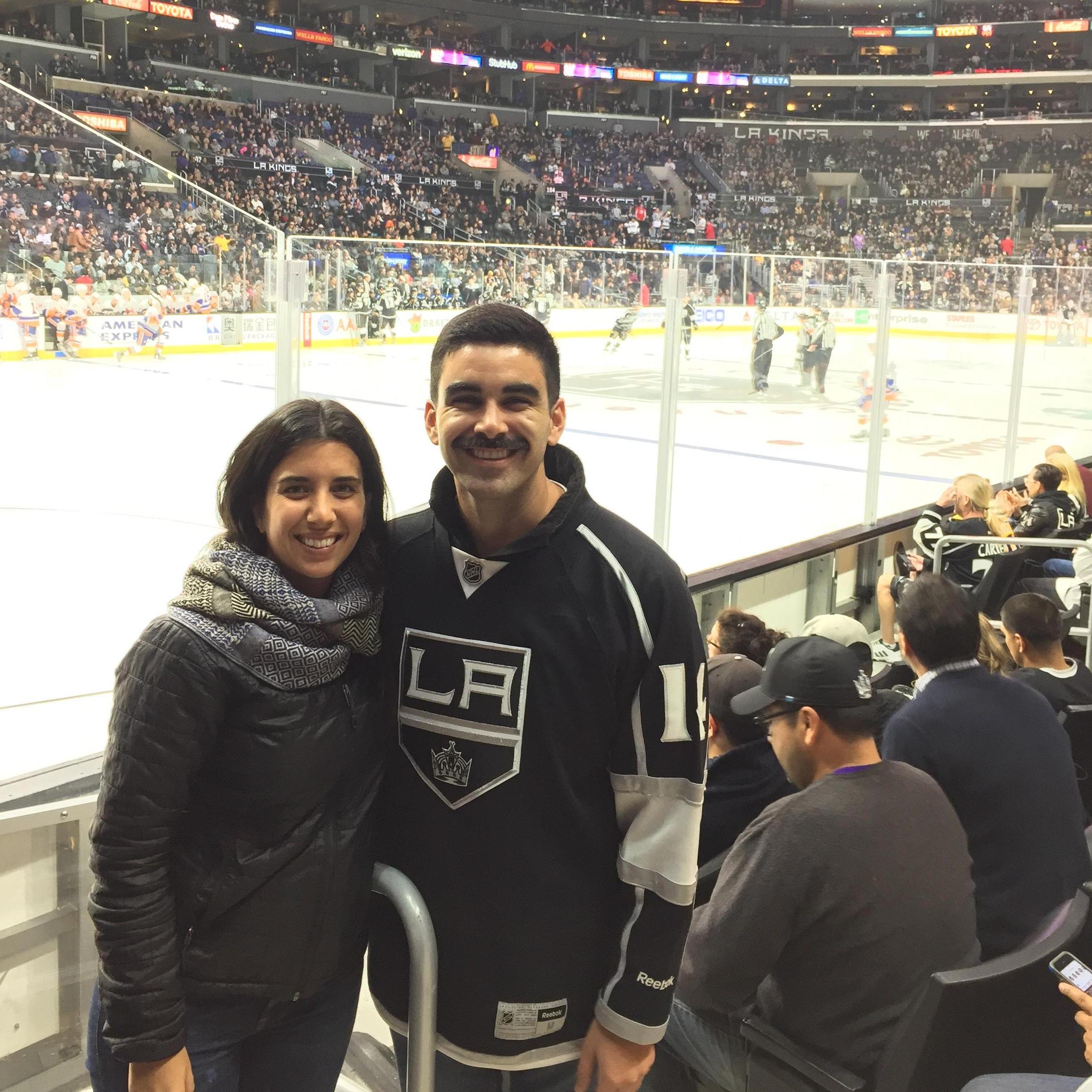 One of Trevor's favorite activities (biggest LA Kings fan)