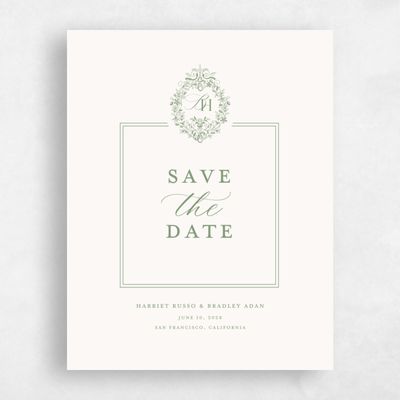 Bright Sage, Green Wedding Save the Date - Lockwood Portrait