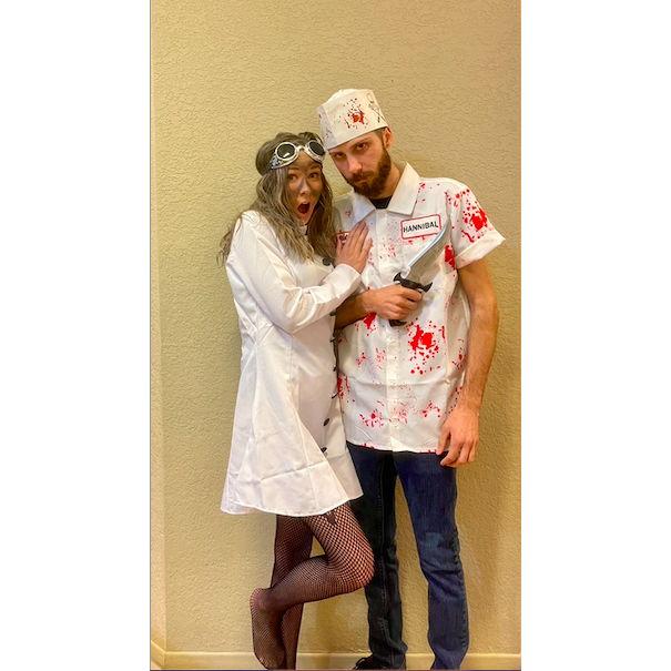 Dressed up as The Hannibal and a Mad Scientist. October 31st, 2021