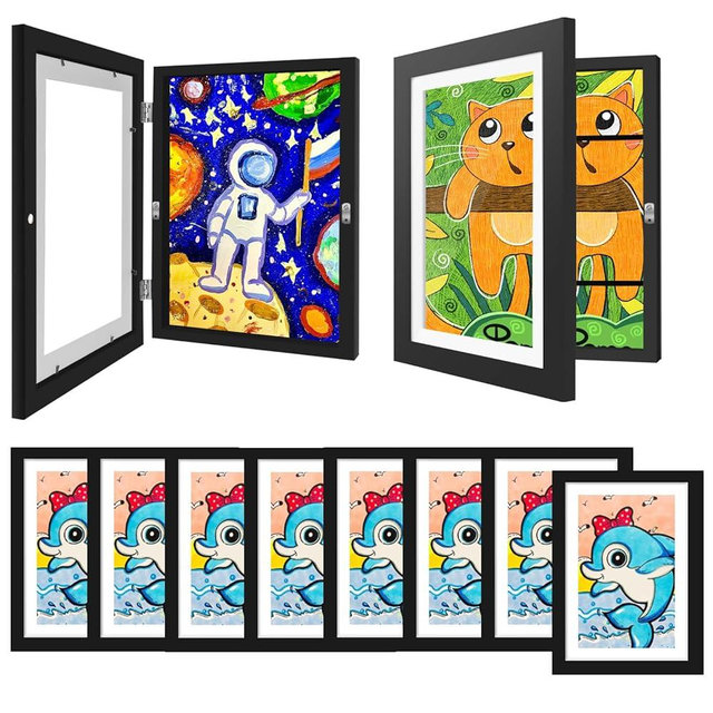 TolleSonne 8 Pack Kids Artwork Frames Changeable, 8.5x11in Kids Art Frames Front Opening, Children Art Projects Kids Art Frames Picture Frames for Kids Drawing, Crafts and Photos, Holds 130 Pcs
