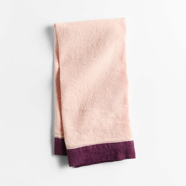 Marin Elegant Pink Linen-Organic Cotton Blend Dish Towel