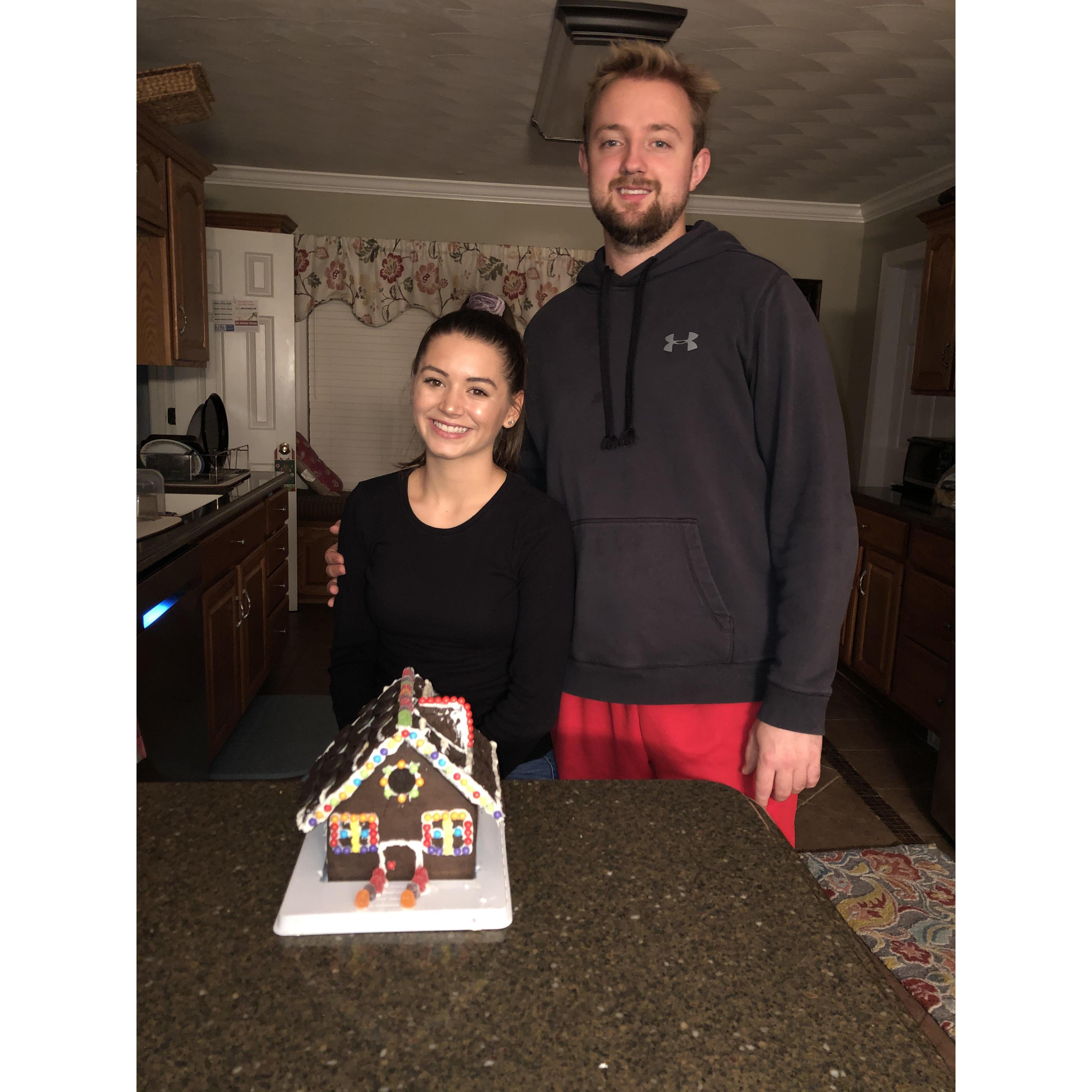 The annual gingerbread house contest! (We Won!)
