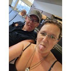 Airport fun before our first flight together... off to Texas to meet his Sister & brother in law!