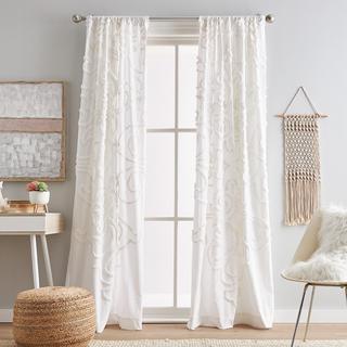 Gates Tufted Chenille Curtain Panel, Set of 2