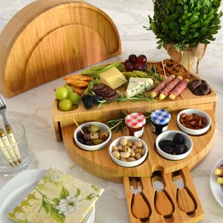 Dual Level 8-Piece Engraved Charcuterie Board & Tool Set