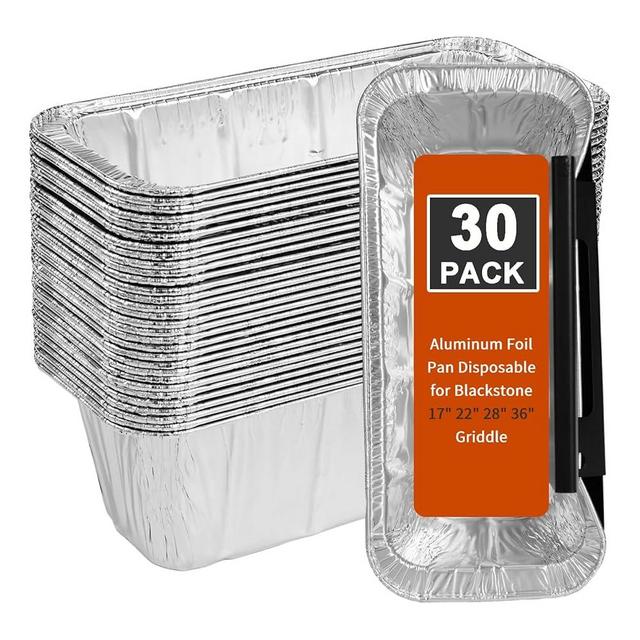 Whaleme Grease Cup Liners for Blackstone Griddle 5017 - Blackstone Griddle Accessories， Disposable Grill Grease Tray, Aluminum Foil Drip Pan Grease Catcher Cup Liner for 17, 22, 28, 36 Inch (30 Pack)
