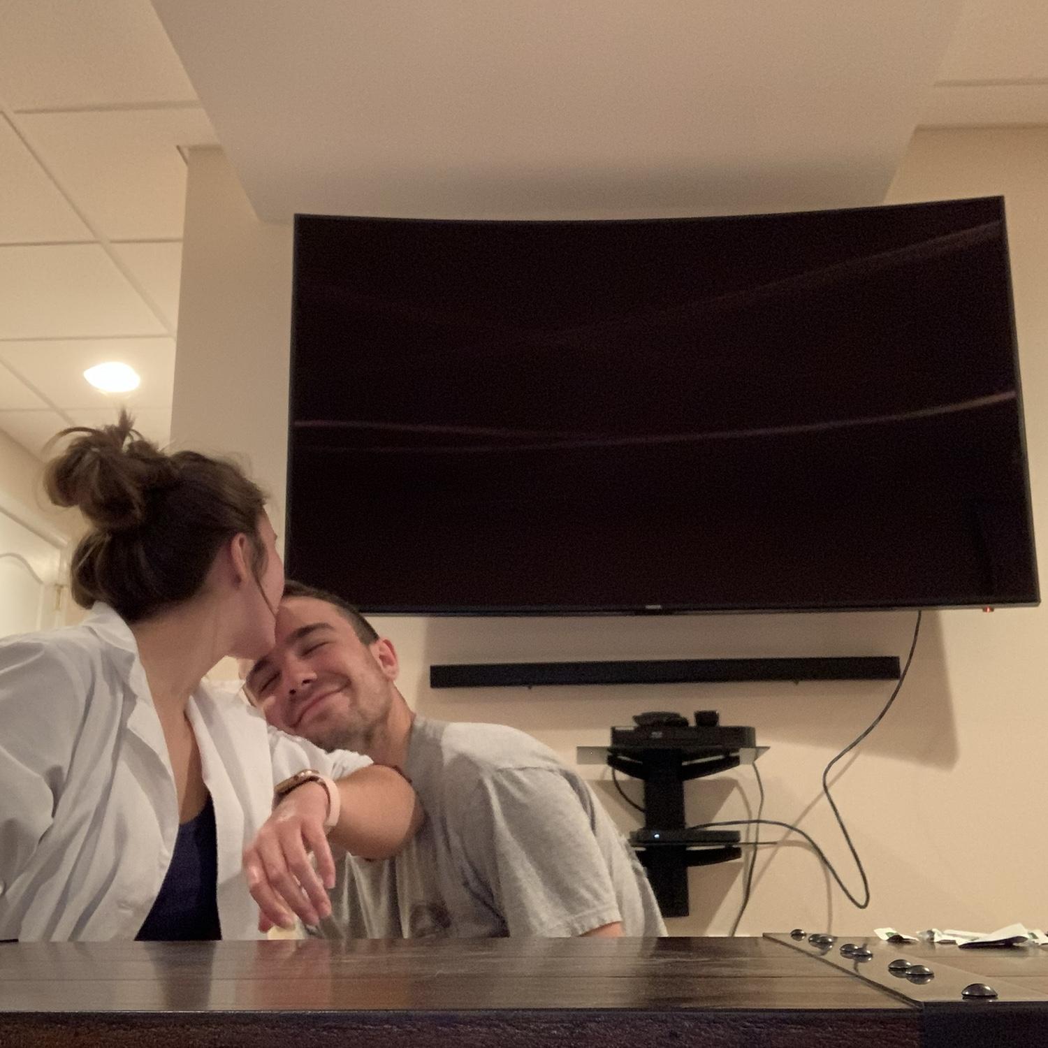 Awkward photo but we were recording a nursing video lol. Blaze was there every step of the way through my nursing journey and I cannot thank him enough for helping me reach my goals ❤️