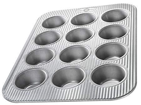 USA Pan (1200MF) Bakeware Cupcake and Muffin Pan, 12 Well, Nonstick & Quick Release Coating, Made in the USA from Aluminized Steel