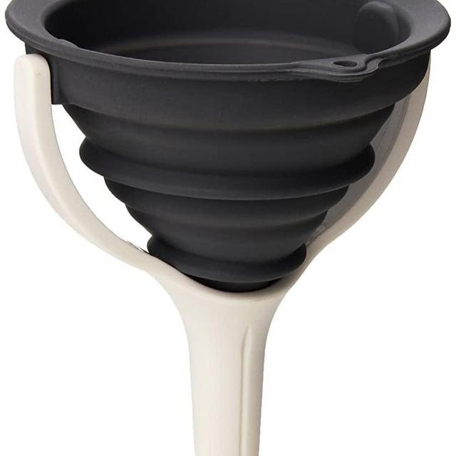 Dexas POP Collapsible Silicone Funnel, 4.5 inch diameter, Gray and White