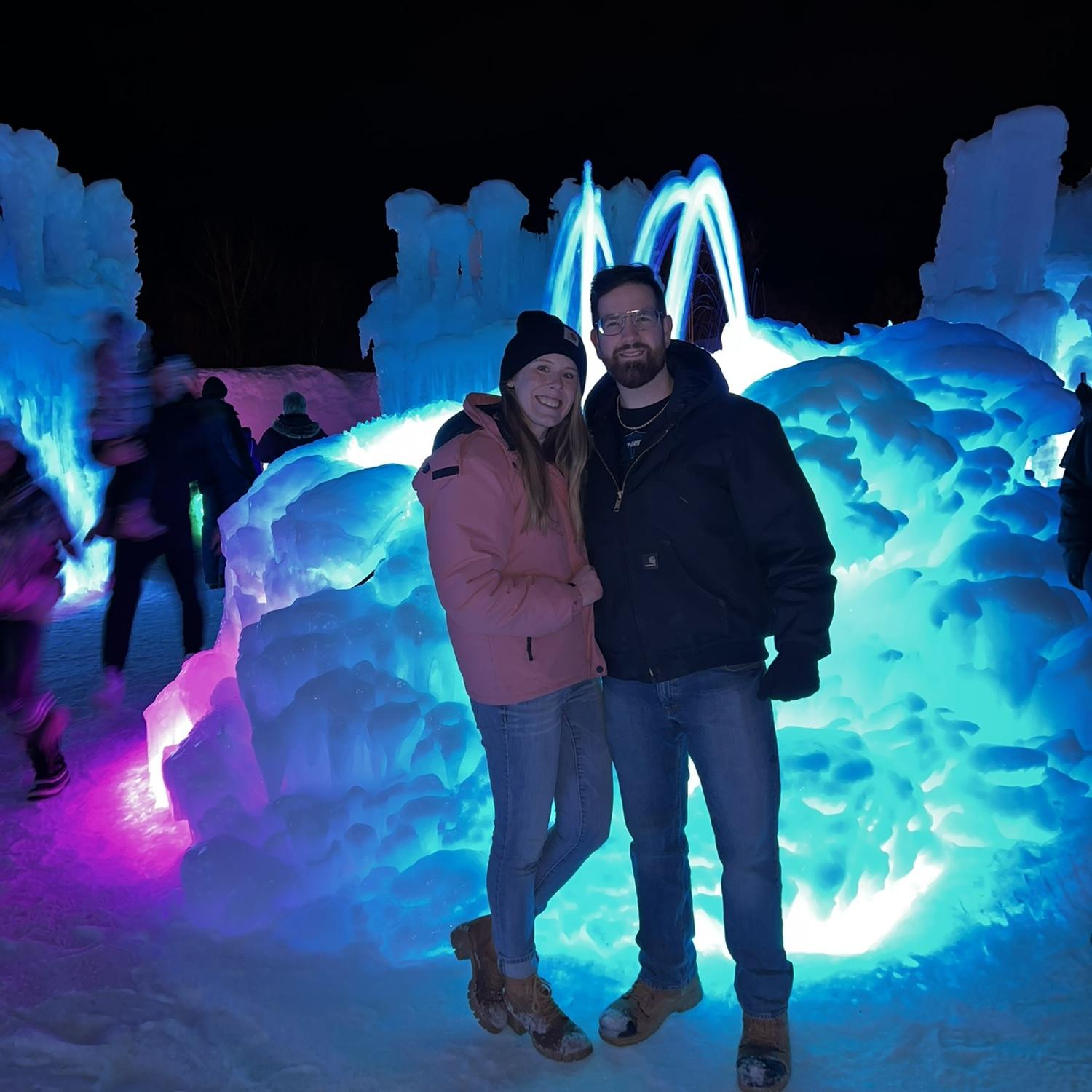 At the ice castle in Lake George!
