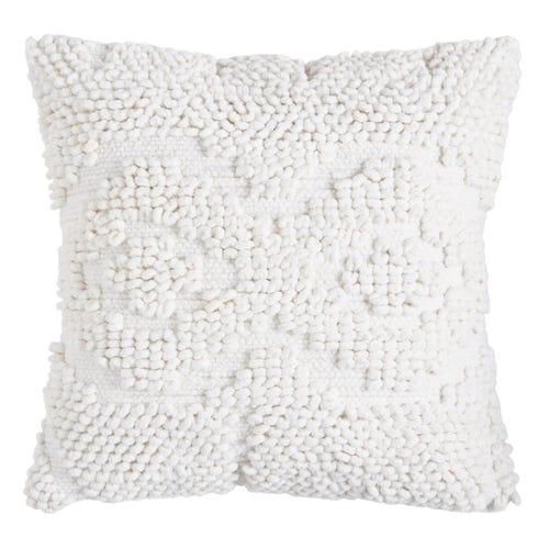 Textural Woven White Pillow