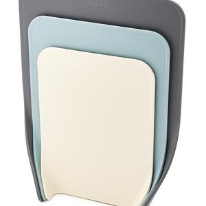 Joseph Joseph 60122 Nest Chop Set of Nesting Plastic Cutting Boards 13.25-inch x 10-inch Chopping Board Kitchen Prep Mat with Curved Edges to Guide Food Non-Slip Base Dishwasher Safe, 3-piece, Gray