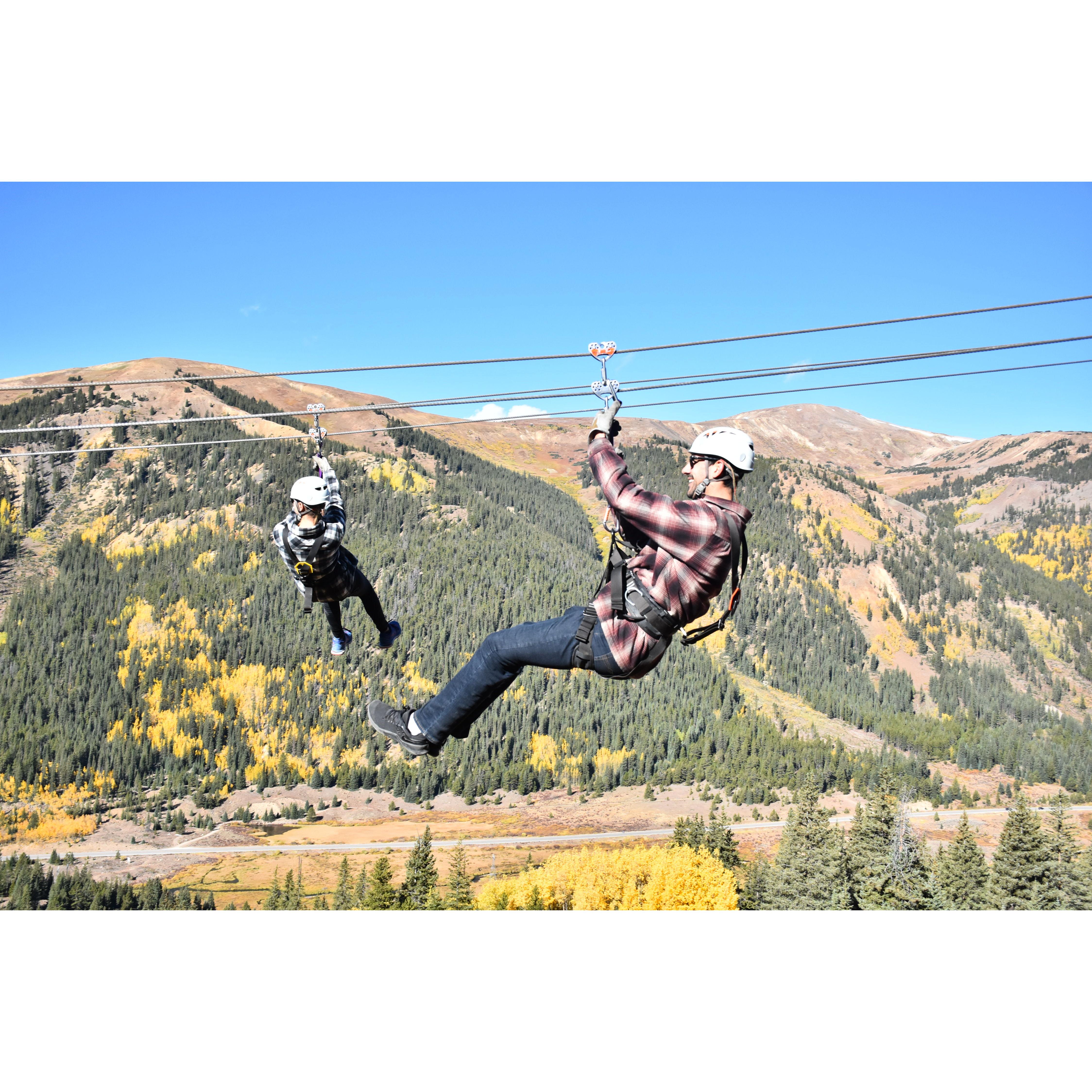 Zip-lining in Leadville, Colorado in September 2019!