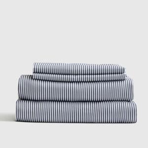 Classic Organic Percale Sheet Set - Oxford Stripe