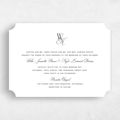 White Ticket Wedding Invitation - Lux Landscape