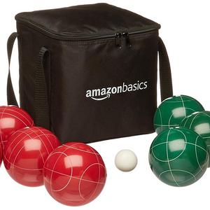 AmazonBasics Bocce Ball Set with Soft Carry Case