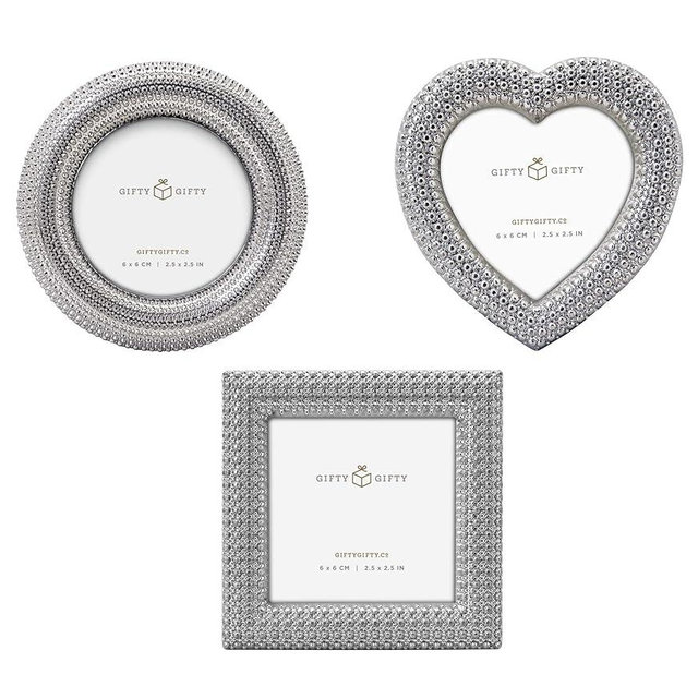 GIFTY GIFTY Classic Small Picture frame Set of 3 Cute Mini Photo Frame Set 2.5x2.5 inch for Tabletop Display Desk Picture Frame Perfect for Christams Home Decor Wedding Graduation Milestone Photos -