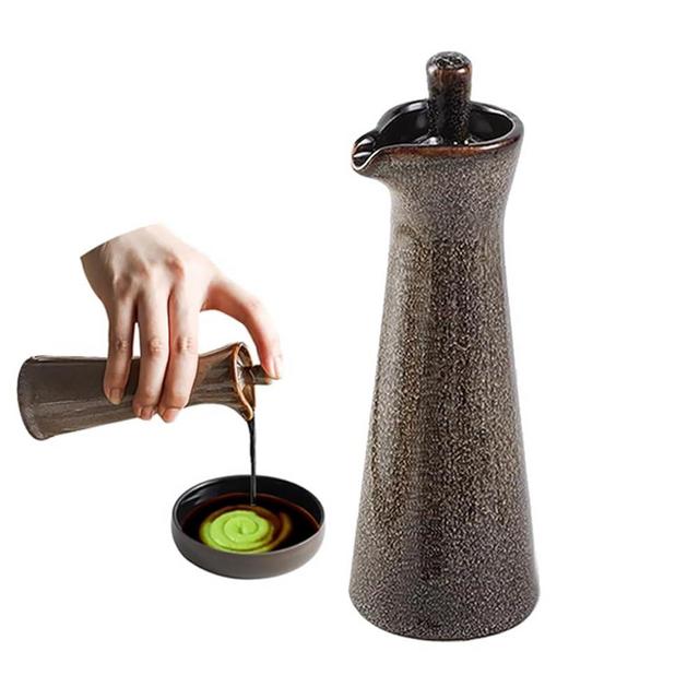 Ceramic Olive Oil Dispenser Bottle,Japanese Shoyu Soy Sauce Dispenser 4 Oz Oil Bottles for Kitchen,Vinegar Container Jar Suitable for Storage Coffee Syrups