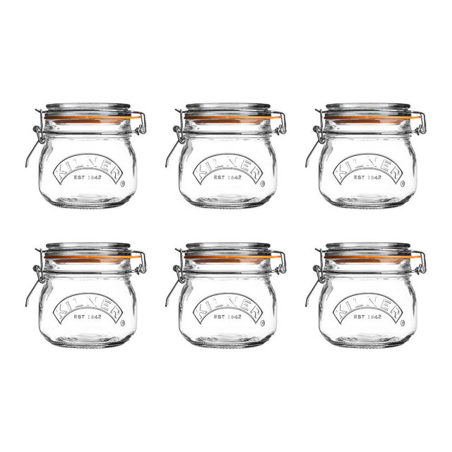 Kilner Round Clip Top Jar, 17 oz, Set of 6