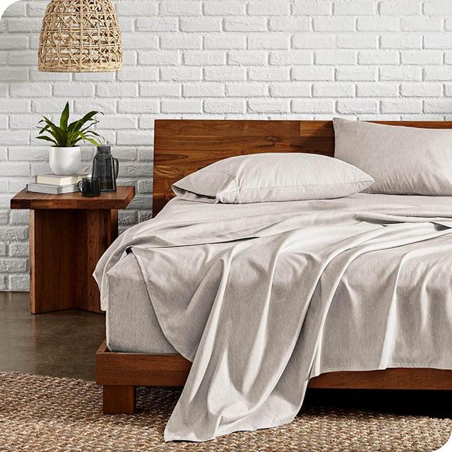 Bare Home King Sheet Set - Luxury 1800 Ultra-Soft Microfiber King Bed Sheets - Double Brushed - Deep Pockets - Easy Fit - 4 Piece Set - Bedding Sheets & Pillowcases (King, Heathered Pebble)