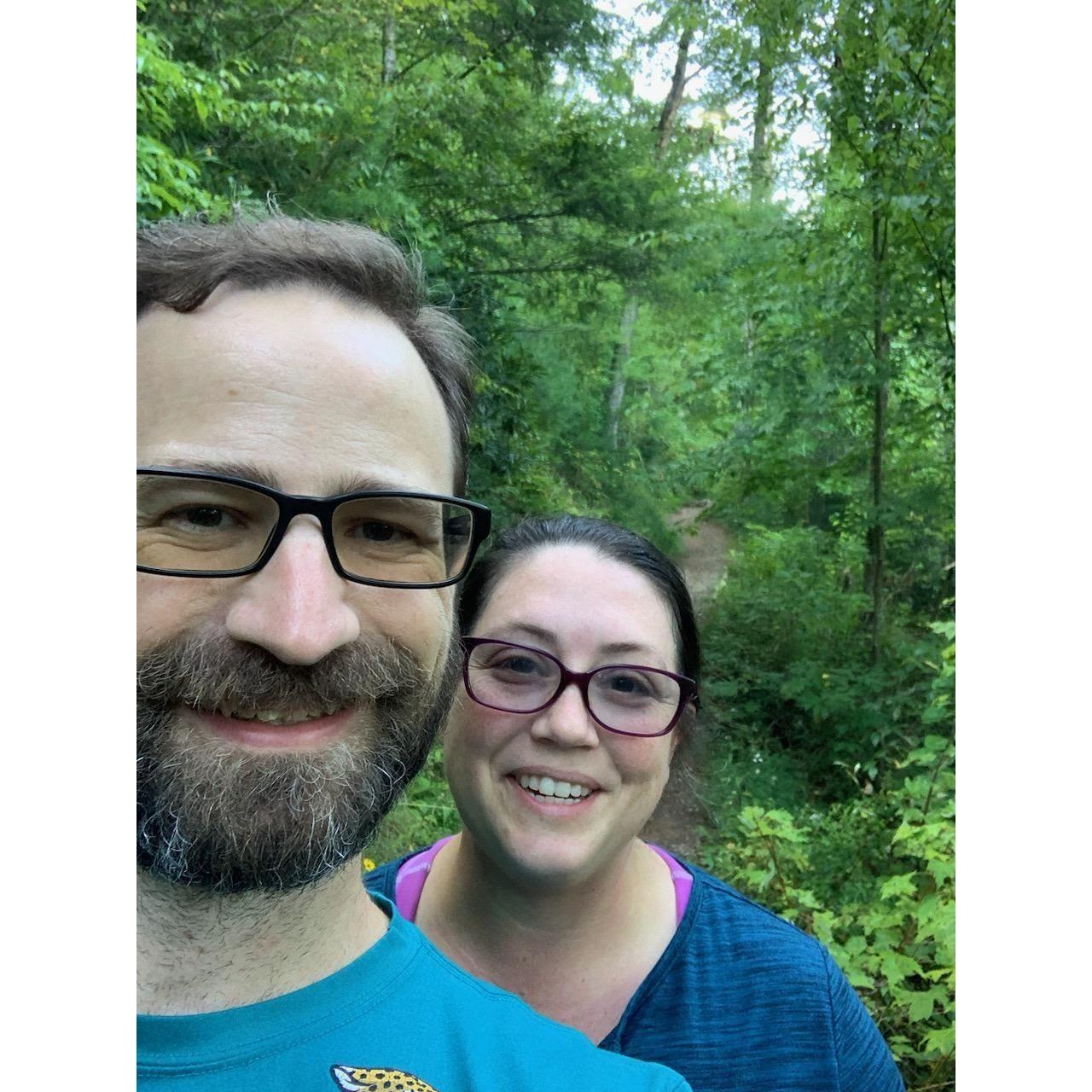Hiking to see Abram Falls in Cades Cove, Smoky Mountains.