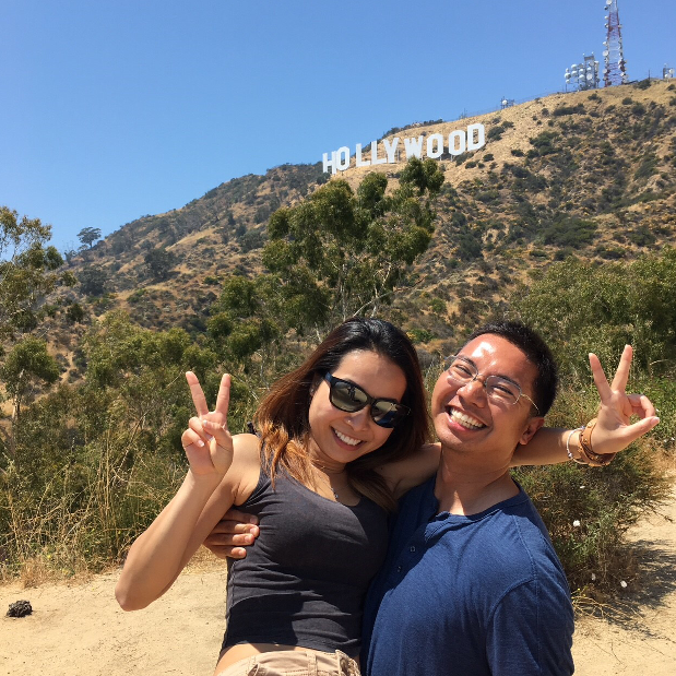 A long walk up a hill and in the sun to take the Hollywood picture