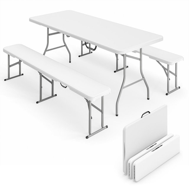 Outsunny 6FT 3-Piece Portable Picnic Table Bench Set,