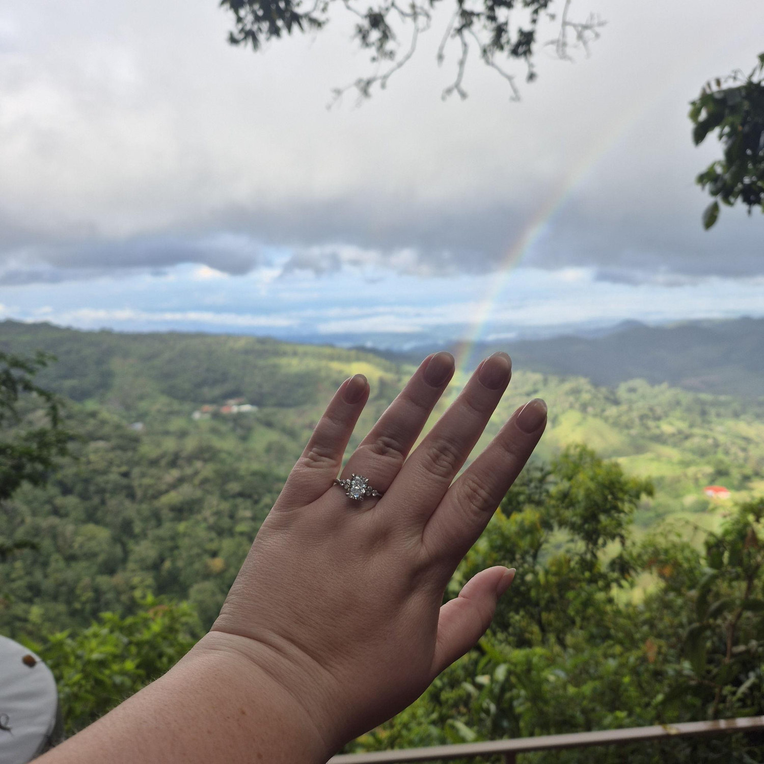 In Costa Rica, just minutes after he proposed!