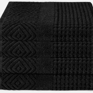 Texere 100% Organic Cotton Diamond Jacquard Towel Set (4 pack of bath towels)