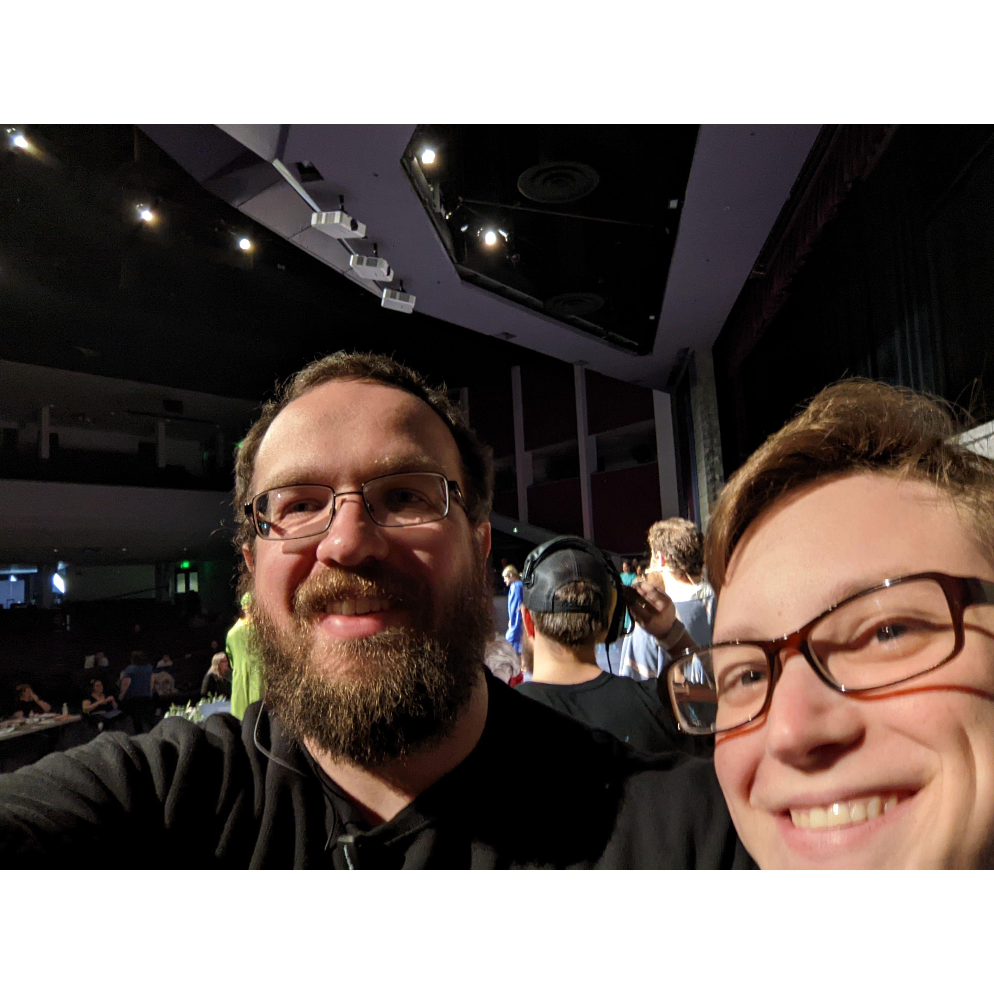 At Easter practice. Nobody tell Pastor Kari