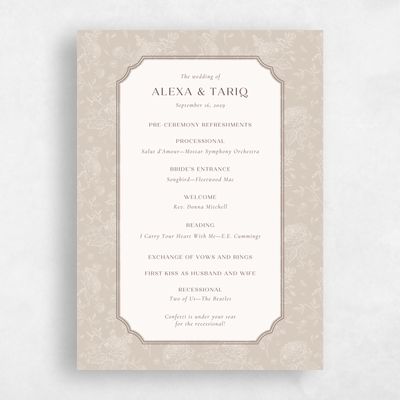 Multi-Colored Wedding Program - Kerenza