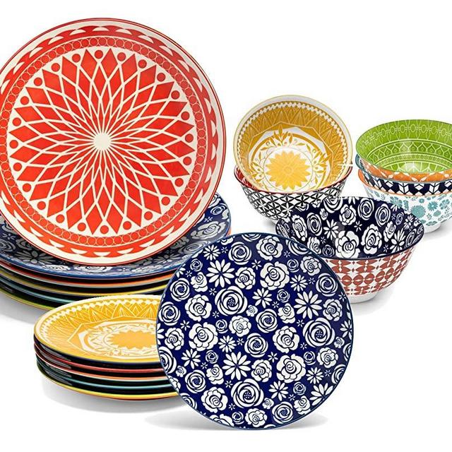 Annovero Bundle - Six 10.5 Inch Plates, Six 8.5 Inch Plates, Six 6.25 Inch Bowls