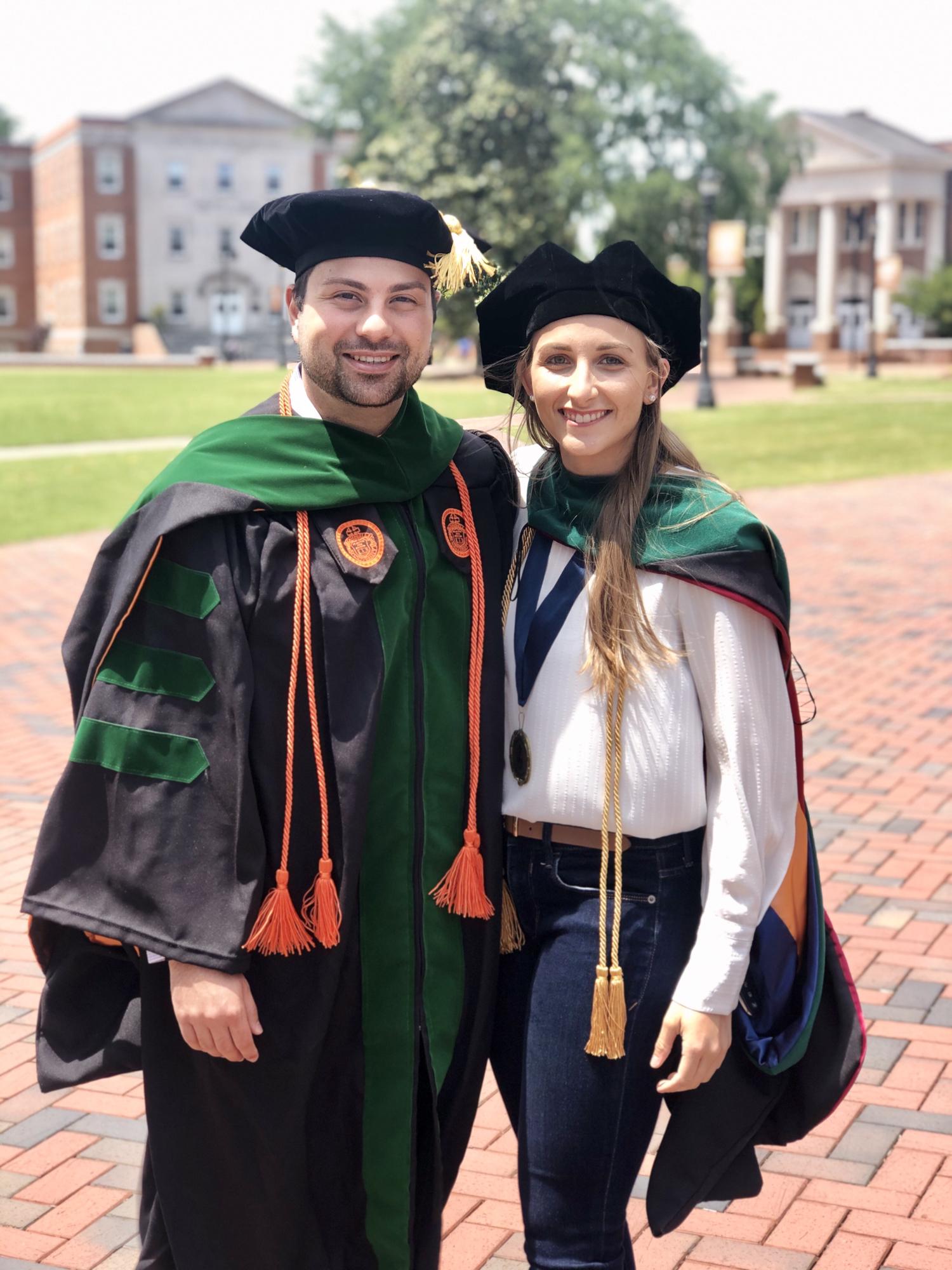 on Campbell University Campus on Kris' actual graduation day in May 2020. Anna graduated "virtually" a week prior.