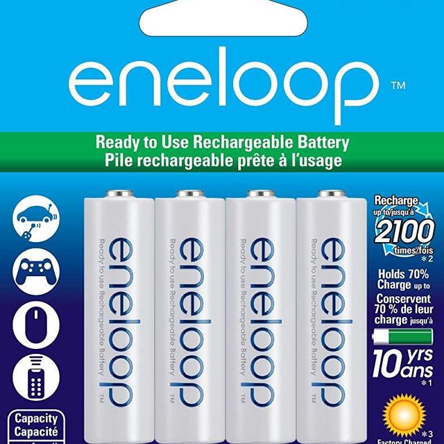 Panasonic BK-3MCCA8BA eneloop AA 2100 Cycle Ni-MH Pre-Charged Rechargeable Batteries, 8 Pack