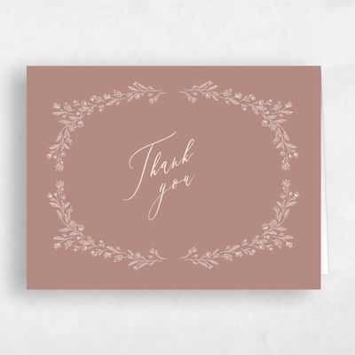 Café au Lait, Brown Wedding Thank You - Miette Landscape