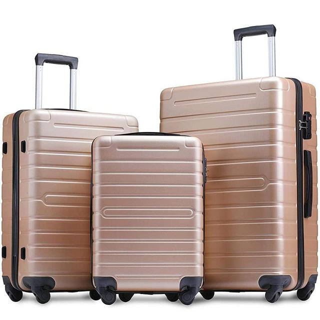 Flieks Luggage Set 3 Piece with TSA Lock Light Weight Hardside Spinner Suitcase